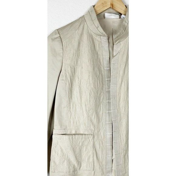Chicos Khaki Embroidered Blazer - Picture 5 of 6